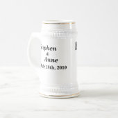 カスタムな結婚式の花婿介添人ビールステイン ビールジョッキ (正面左)