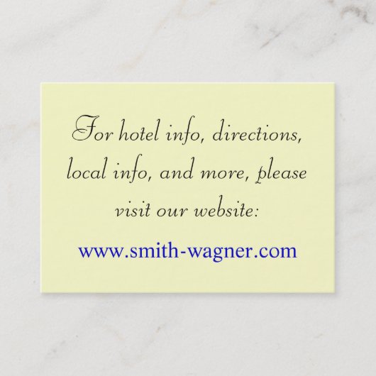 カスタムな結婚式のWebページカード 名刺 (正面)