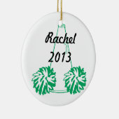 カスタムな緑のチアリーティングのオーナメント セラミックオーナメント (右)