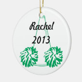 カスタムな緑のチアリーティングのオーナメント セラミックオーナメント (左)