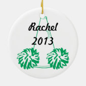 カスタムな緑のチアリーティングのオーナメント セラミックオーナメント (裏面)