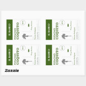 カスタムな緑のプエルトリコのCoquito 長方形シール (シート)