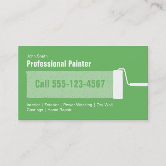 カスタムな緑の専門の家の絵画 名刺 (正面)