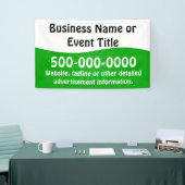 カスタムな緑の白い事業広告 横断幕 (トレードショー)