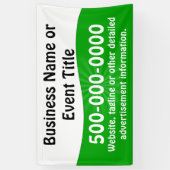 カスタムな緑の白い事業広告 横断幕 (縦)