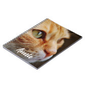 カスタムな緑の瞳を持つオレンジ虎猫 ノートブック (左側)