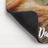 カスタムな緑の瞳を持つオレンジ虎猫 マウスパッド (コーナー)