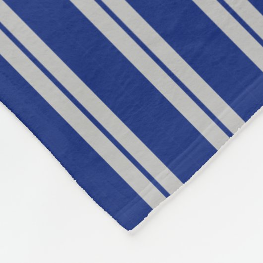 カスタムな署名のスタイルの野球海軍|灰色のストライプ フリースブランケット (角)