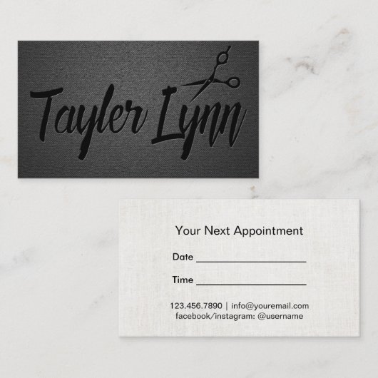 カスタムな美容師の原稿のサロンのアポイントメント#3 予約カード (正面/裏面)