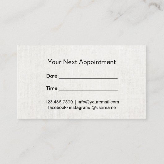 カスタムな美容師の原稿のサロンのアポイントメント#3 予約カード (裏面)