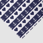 カスタムな背景のいかりおよびハートパターン 薄葉紙 (詳細)