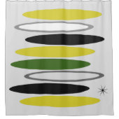 カスタムな背景色のレトロのプリント シャワーカーテン (正面)