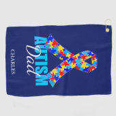 カスタムな自閉症のパパ ゴルフタオル (横)