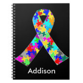 カスタムな自閉症の認識度のリボン ノートブック (正面)