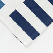 カスタムな航行のヨットの写真青及び白のストライプ フリースブランケット (角)