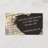 カスタムな色のかぎ針編みホックヤーンの歌う猫 名刺 (裏面)