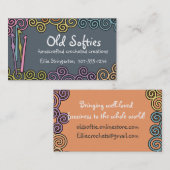 カスタムな色のかぎ針編みホック多彩なヤーンの渦巻 名刺 (正面/裏面)