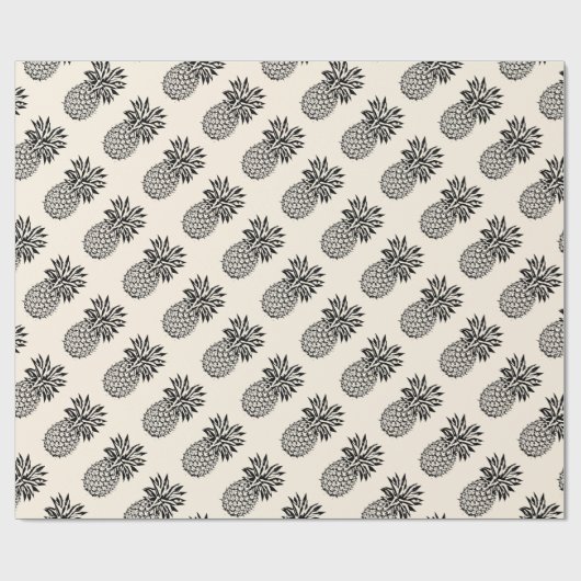 カスタムな色のかわいく画像的なパイナップル ラッピングペーパー (フラット)