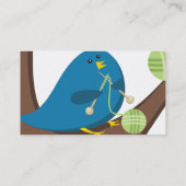 カスタムな色のかわいく青い鳥の編み物針はまいはだを詰めます 名刺 (裏面)