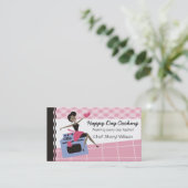 カスタムな色のアフリカ系アメリカ人の女性のオーブンの料理 名刺 (スタンド正面)