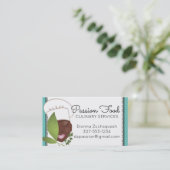 カスタムな色のアフリカ系アメリカ人の女性のシェフのハーブ 名刺 (スタンド正面)