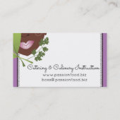 カスタムな色のアフリカ系アメリカ人の女性のシェフのハーブ 名刺 (裏面)