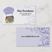 カスタムな色のアフリカ系アメリカ人の女性のシェフのハーブ 名刺 (正面/裏面)