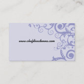 カスタムな色のアフリカ系アメリカ人の女性のシェフのハーブ 名刺 (裏面)