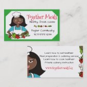 カスタムな色のアフリカ系アメリカ人の女性のシェフの野菜 名刺 (正面/裏面)