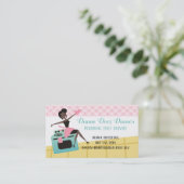 カスタムな色のアフリカ系アメリカ人の女性の料理のベーキング 名刺 (スタンド正面)