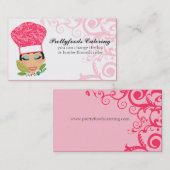 カスタムな色のイタリアンなヒスパニックのシックな女性のシェフカード 名刺 (正面/裏面)