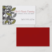 カスタムな色のオリーブの枝のグルメ向きのシェフのケータリング 名刺 (正面/裏面)