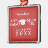 カスタムな色のオーナメントの平静及び勉強を保って下さい メタルオーナメント (左)