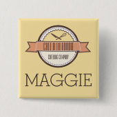 カスタムな色のシェフのナイフは名前入りの記章を調理することを払います 缶バッジ (正面)