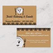 カスタムな色のディナー用大皿の女性のシェフのケータリング 名刺 (正面/裏面)