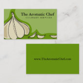 カスタムな色のニンニク片のシェフケイタリングビジネスカード 名刺 (正面/裏面)