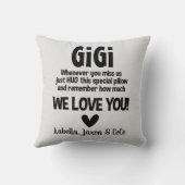 カスタムな色のパーソナライズな祖父母の枕 クッション (裏面)