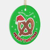 カスタムな色のプレッツェルのグルメのクリスマスのオーナメント セラミックオーナメント (右)