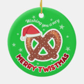 カスタムな色のプレッツェルのグルメのクリスマスのオーナメント セラミックオーナメント (裏面)