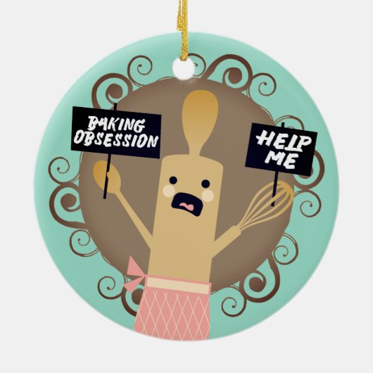 カスタムな色のベーキングの固定観念のクリスマスのオーナメント セラミックオーナメント (裏面)