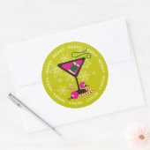 カスタムな色のマルティーニの裁縫糸のクリスマスのラベル ラウンドシール (封筒)