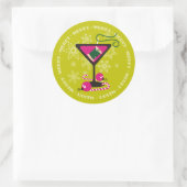 カスタムな色のマルティーニの裁縫糸のクリスマスのラベル ラウンドシール (バッグ)