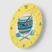 カスタムな色のメキシコアステカな食糧ボールの台所時計 ラージ壁時計 (傾斜)