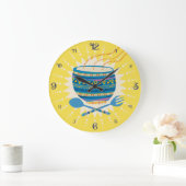 カスタムな色のメキシコアステカな食糧ボールの台所時計 ラージ壁時計 (ホーム)