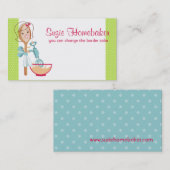 カスタムな色のレトロのスプーンの女の子のパン屋の泡立て器 名刺 (正面/裏面)