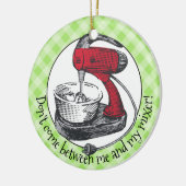 カスタムな色のレトロの立場のミキサーのクリスマスのオーナメント セラミックオーナメント (左)