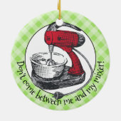 カスタムな色のレトロの立場のミキサーのクリスマスのオーナメント セラミックオーナメント (裏面)
