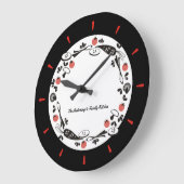 カスタムな色のレトロの野菜の台所時計 ラージ壁時計 (傾斜)