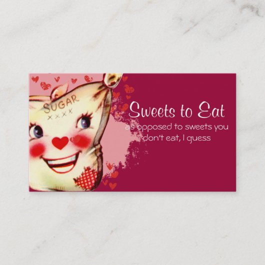 カスタムな色のヴィンテージの砂糖袋ベーキングのパン屋 名刺 (正面)