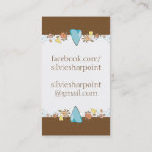 カスタムな色の刺繍たがのハートの花 名刺 (裏面)